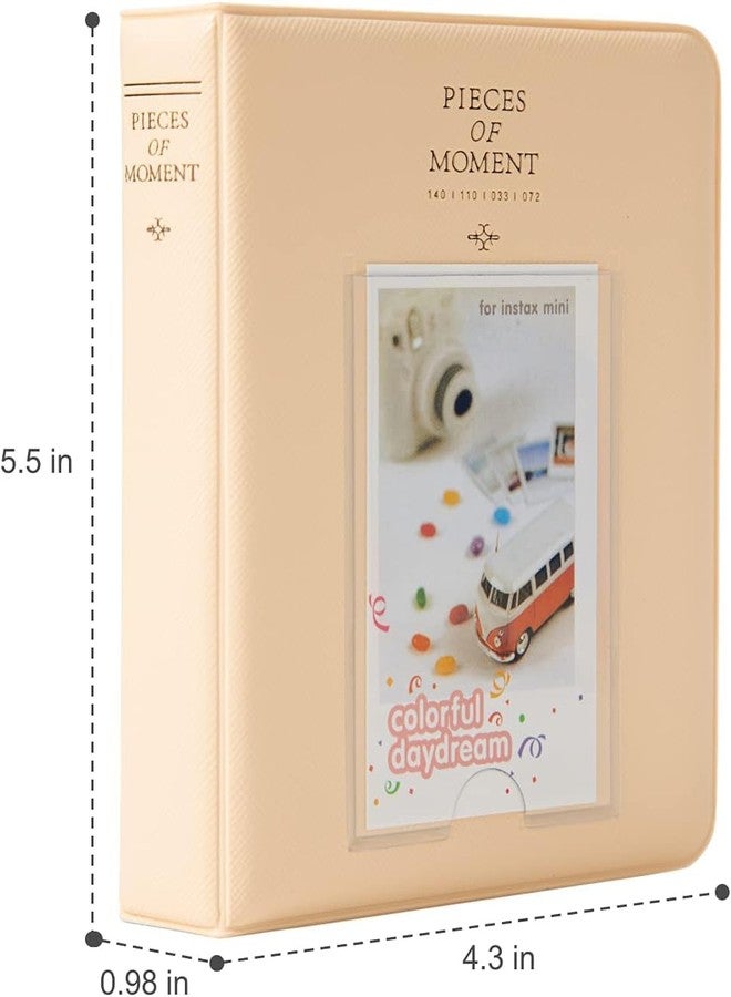 Zenko 2-Pack 64-Pockets Photo Album for Fujifilm Instax Mini 11 Mini12 7s 8 8+ 9 25 50s 70 90, 5 x 7.6 cm Mini Photo Album Compatible with Camera, Photo Book, Name Card Holder (Beige) - Image 2